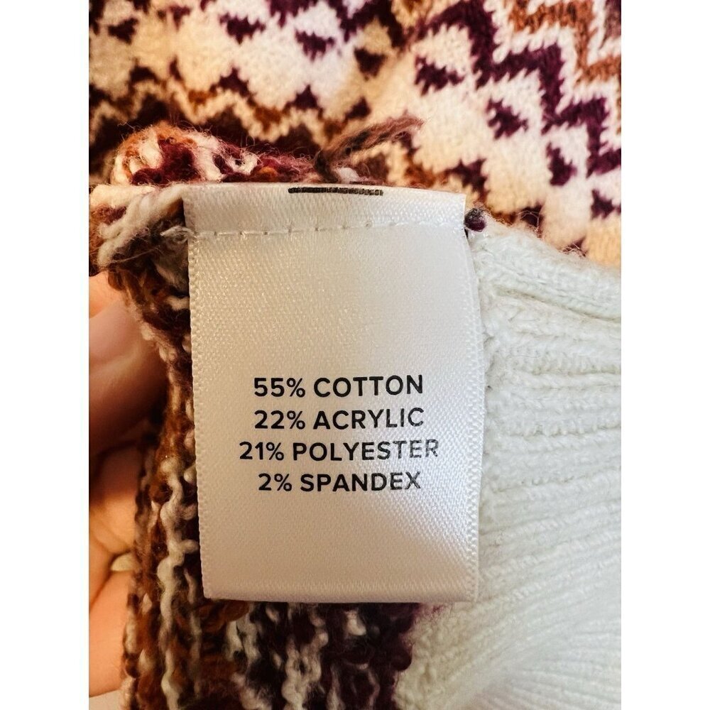 Evereve Haylo Fair Isle Pullover Sweater Size XL Puff Sleeve Cream Brown NWT - Picture 8 of 9